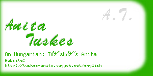 anita tuskes business card